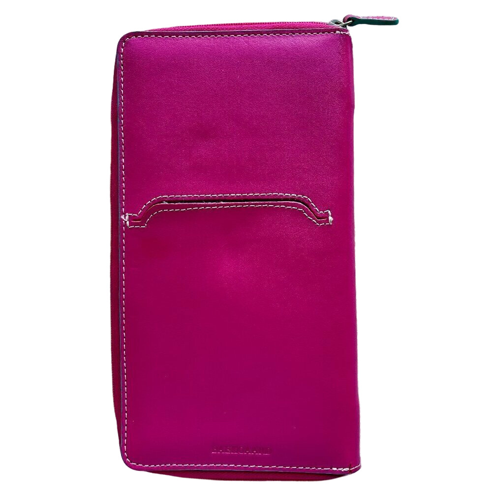 BAEKGAARD Wallet Zip around LEATHER  Clutch Hot PINK